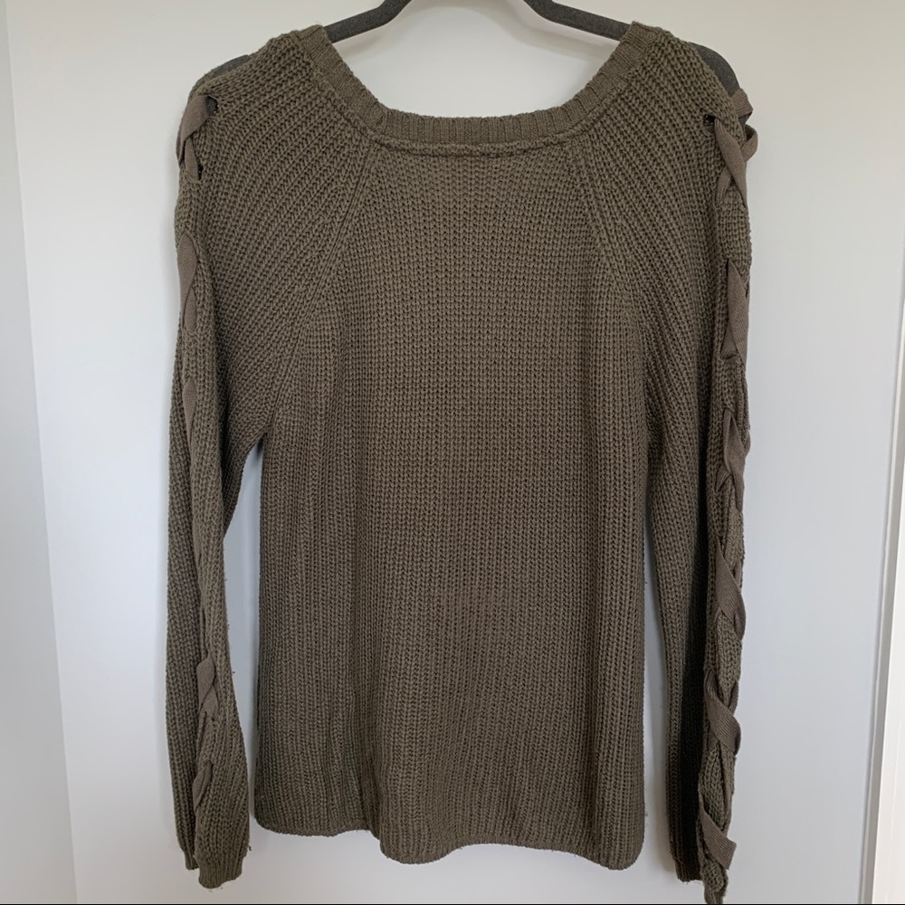 Braided Arm Knitted Sweater